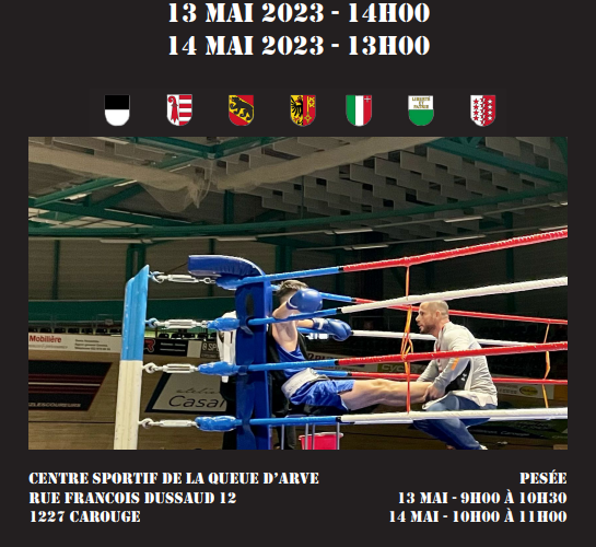 BOXING CLUB GENEVOIS PRESENTE LE CHAMPIONNAT ROMAND 2023 & COMBATS AMATEURS ET PROFESSIONNELS